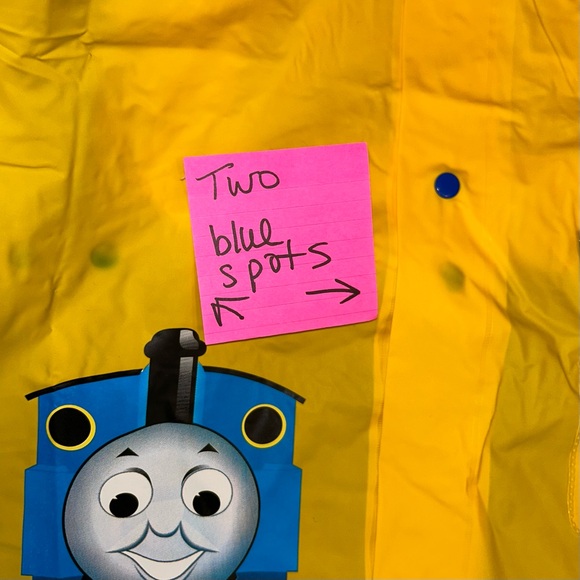 Thomas & Friends kids size 10 rain jacket hoodie 100% pvc back pack cover READ - Picture 7 of 14